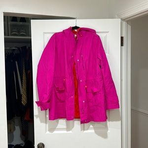 Crown & Ivy Pink and red rain coat